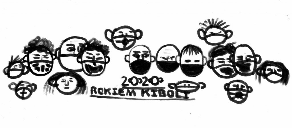 rysunek kiboli z napisem 2020 rokiem kiboli