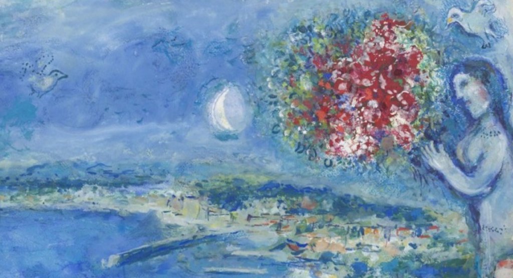 Plakat wystawy Chagalla w Muzeum Narodowym.