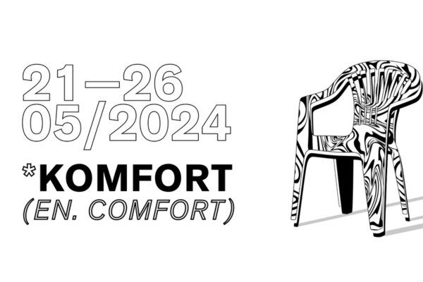 Banner promujący Łódż Design Festiwal 2024 poświęcony komfortowi.